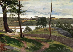 Fanny Maria Churberg Prints: Landscape in August, 1877. Creator: Fanny Churberg