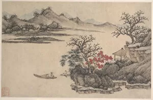 Ink And Colour On Paper Collection: Landscape with Autumn Foliage. Creator: Shen Zhou