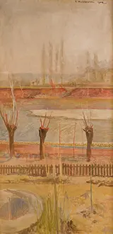 Embankment Prints: Landscape from the Banks of the Vistula, 1904. Creator: Jacek Malczewski