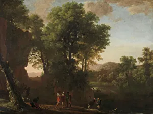 Swanevelt Herman Van Prints: Landscape with the baptism of the eunuch, 1630-1639. Creator: Herman van Swanevelt