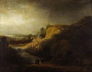 Philip The Evangelist Prints: Landscape with the baptism of the Eunuch. Artist: Rembrandt van Rhijn (1606-1669)