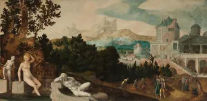 Landscape with Bathsheba, c.1540-c.1545. Creator: Jan van Scorel