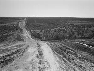Landscape on top of bench, showing new lands, and farms... Dead Ox Flat, Oregon, 1939. Creator: Dorothea Lange