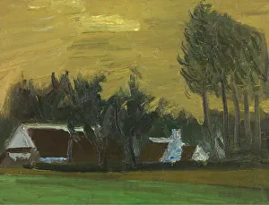 1942 Prints: Landscape with Black Italian Poplars, 1942. Creator: Gustave De Smet