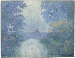 Pastel On Cardboard Collection: Landscape of blue hues