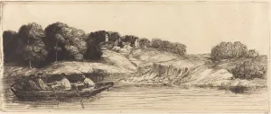 Rowing Gallery: Landscape with Boat, 1st plate (Le paysage au bateau). Creator: Alphonse Legros