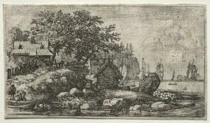 Allart Van Everdingen Dutch Prints: Landscape with Two Empty Boats. Creator: Allart van Everdingen (Dutch, 1621-1675)