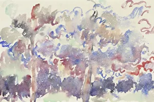 Orchard Prints: Landscape, Boitsfort, with flowering fruit trees, 1892-1916. Creator: Rik Wouters