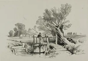 Jd Harding Prints: Landscape with Boy Fishing, n. d. Creator: James Duffield Harding