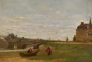 Peaceful Prints: Landscape with a Bridge, 1871. Creator: Stanislas Lepine