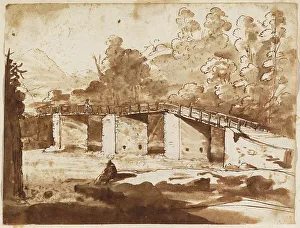 Claude Lorraine Prints: Landscape with a Bridge, c. 1630/1635. Creator: Claude Lorrain