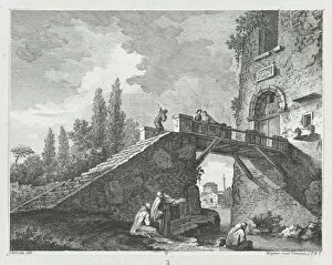 Cl And Xe9 Gallery: Landscape with Bridge, ca. 1750-70. Creator: Joseph Wagner