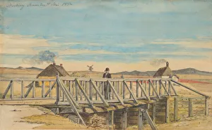 Landscape with a Bridge Near Mosbjerg, 1833. Creator: Martinus Rorbye Landscape with a Bridge Near Mosbjerg, 1833. Creator: Martinus Rorbye