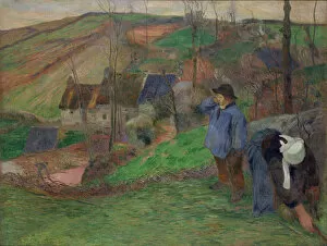 Cloisonism Collection: Landscape in Brittany. Artist: Gauguin, Paul Eugene Henri (1848-1903)