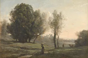 J Corot Prints: Landscape, c.1872. Creator: Jean-Baptiste-Camille Corot