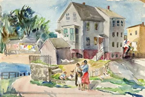 Watercolor And Pencil On Paper Prints: (Landscape), ca. 1943. Creator: Ann Brockman