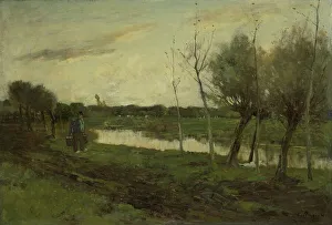 Towpath Prints: Landscape with canal, 1873-1903. Creator: George Poggenbeek