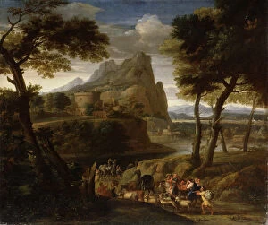Landscape with Caravan, 17th century. Artist: Gaspard Dughet