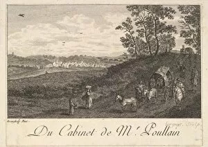 Breughel Collection: Landscape with Cart after the painting in the cabinet of Mr. Poullain, 1780
