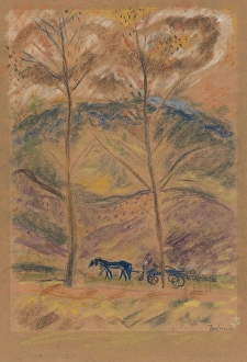 Arnold Peter Weisz Kubncan Prints: Landscape with a carter, 1934-1940. Creator: Arnold Peter Weisz-Kubincan