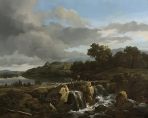 Weir Prints: Landscape with Cascade, about 1670-1675. Creator: Jacob van Ruisdael