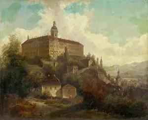 Veduta Prints: Landscape with castle, c1850. Creator: Johann Wilhelm Jankowski