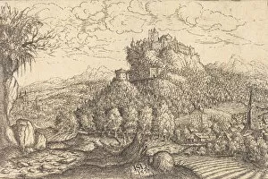 Images Dated 24th June 2021: Landscape with a Castle in the Center, 1553. Creator: Hans Sebald Lautensack