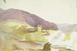 Mountainside Prints: Landscape with Castle in the Middle Distance, c1840s. Creator: John Phillip