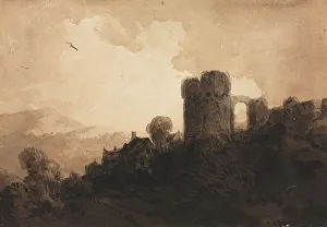Landscape with Castle Ruin. Creator: Richard Parkes Bonington (British, 1802-1828)
