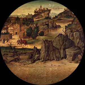 Montagna Prints: Landscape with Castles, Late 15th cen Artist: Montagna, Bartolomeo (1449-1523)