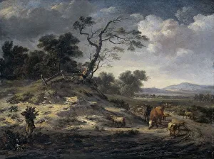 Landscape with Cattle on a Country Road, 1655-1684. Creator: Jan Wijnants