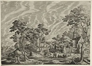 Hieronymus Cock Prints: Landscape with a Chateau at the right, 1630. Creator:; ; Hieronymus Cock (Netherlandish