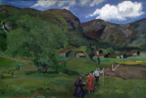 Nikolai Astrup Prints: Landscape with Children, 1903. Creator: Nikolai Johannes Astrup