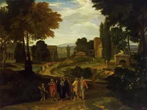Wayside Prints: Landscape with Christ and His Disciples, 1650. Creator: Francisque Millet