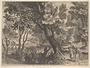 Breughel Collection: Landscape with Christ Tempted by the Devil. n. d. Creator: Aegidius Sadeler II