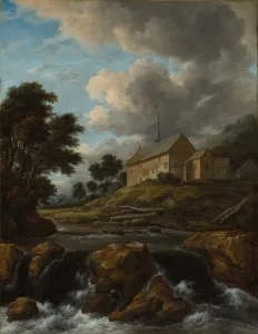 Landscape with a Church by a Torrent, c. 1670. Creator: Jacob van Ruisdael (Dutch, 1628 / 29-1682)