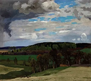 Neo Romanticism Prints: Landscape with Clouds, between 1898-1902. Creator: Ferdynand Ruszczyc