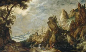 Paul The Apostle Prints: Landscape with Conversion of Saint Paul, 1600-1625. Creator: Kerstiaen de Keuninck