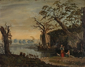Adjusting Prints: Landscape, copy after unknown master, c1830-1879. Creator: Knud Baade