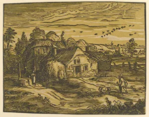 Goltzius Prints: Landscape with Cottage, ca. 1597-98. Creator: Hendrik Goltzius