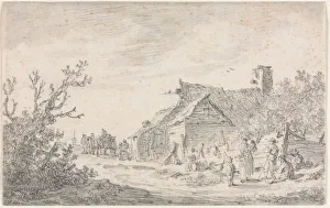 Landscape with a Cottage and Figures, 1653. Creator: Jan van Goyen (Dutch, 1596-1656) Landscape with a Cottage and Figures, 1653. Creator: Jan van Goyen (Dutch, 1596-1656)