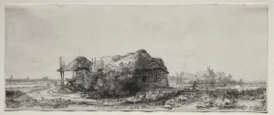 Landscape with a Cottage and Hay Barn: Oblong, 1641. Creator: Rembrandt van Rijn (Dutch