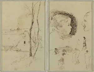 Paul Gaugin Prints: Landscape with a Cottage; Profile of Boy