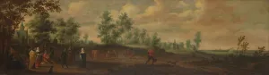 Landscape with a Couple Dancing outside a Country Mansion, 1645. Creator: Pieter Meulener