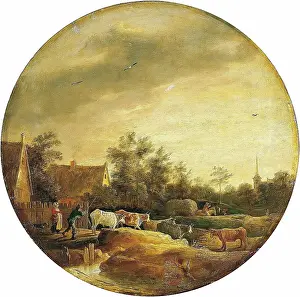 Farm Animal Prints: Landscape with Cows, 1644. Creator: David Teniers II