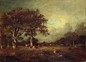 Farm Animal Prints: Landscape with Cows (Eremitage), 1870. Creator: Jules Dupre
