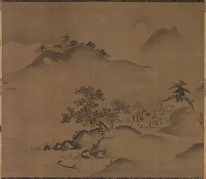 Ink And Slight Colour On Silk Prints: Landscape. Creator: Kano Chikanobu (Japanese, 1660-1728)