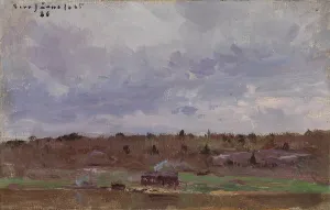 Croft Prints: Landscape with Croft, 1886. Creator: Eero Jarnefelt