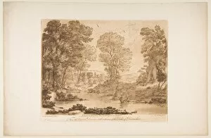 Alderman Boydell Gallery: Landscape with Cupid and Psyche, 1776. Creator: Richard Earlom