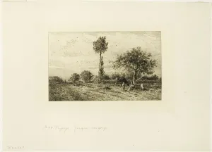 Jacque Charles Emile Prints: Landscape with Curving Road, 1849. Creator: Charles Emile Jacque